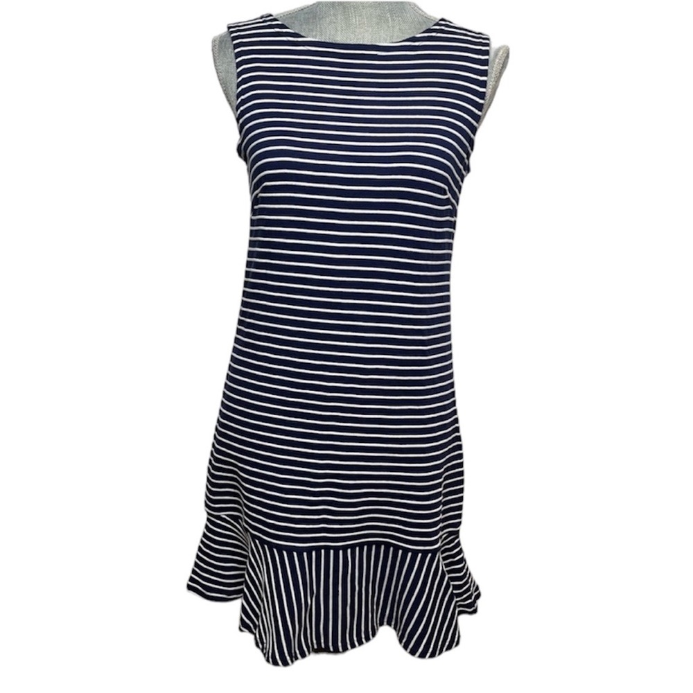 Sail to Sable STS Womens Size XS Navy and White Stripe Sleeveless Dress